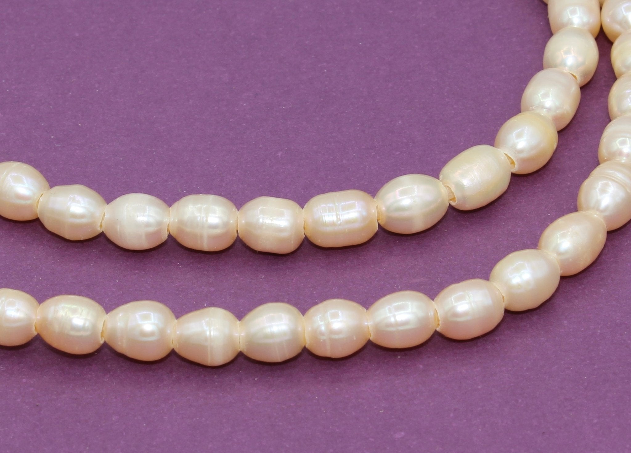 large hole rice peach pearls