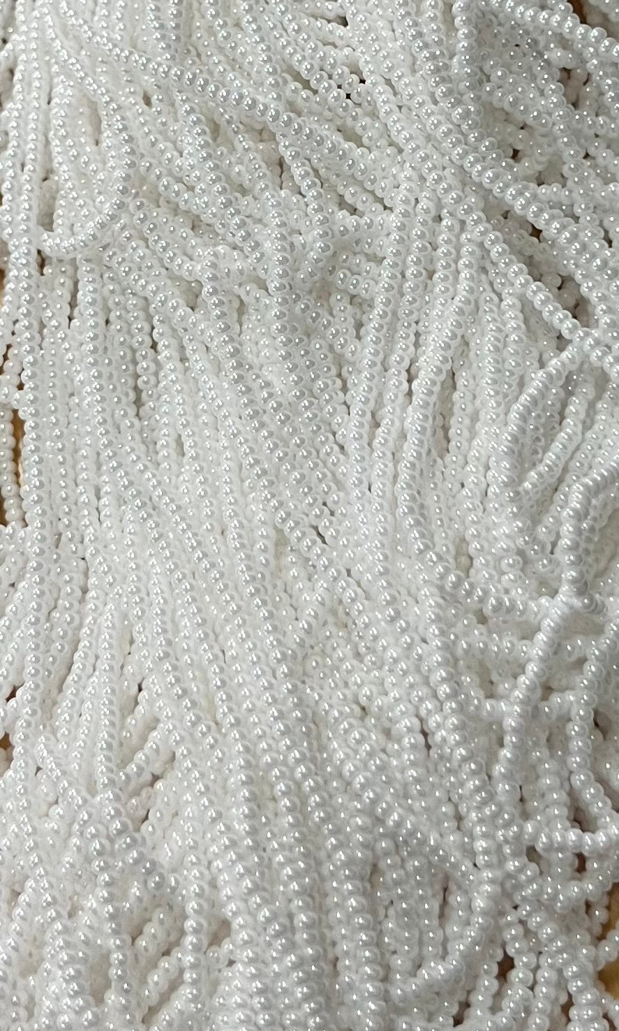 white luster seed beads 10/0