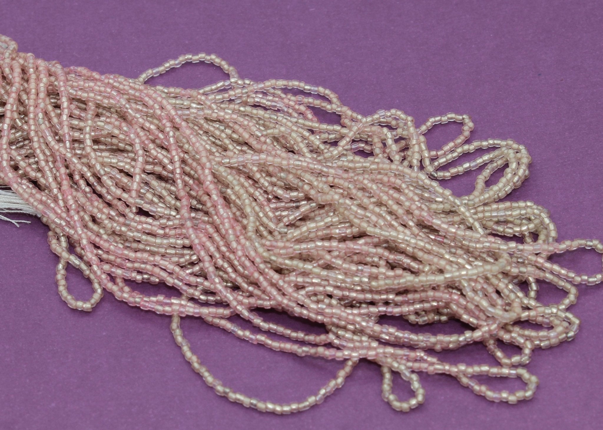 pink silver lined cut beads
