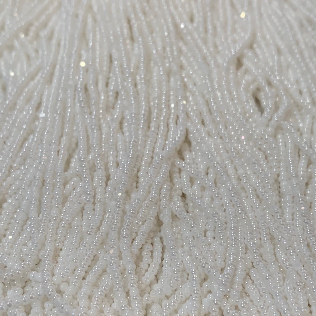 Opaque White Luster Charlotte Cut Seed Beads - 13c - 01024 – Out West Beads